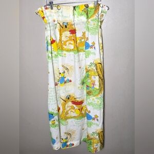 Vintage 70's Disney Winnie The Pooh Whimsical Woodland Curtain Panels 48x45